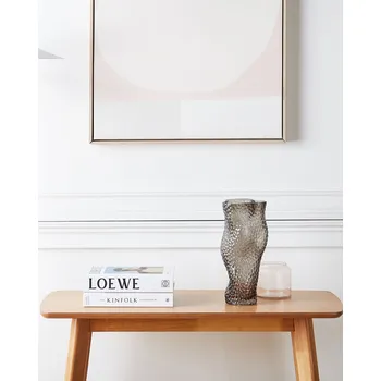 Váza Váza na květiny Šedé sklo 31 cm Dekorativní stolní dekorace Moderní design Beliani