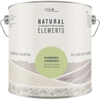 barva na zeď Jílová barva na zeď bez konzervantů StyleColor NATURAL ELEMENTS limetkově zelená 2,5 l