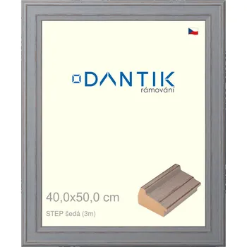 Rám na obraz DANTIK rámeček 40x50 | STEP šedá (Plexi Čiré) (Vyrobeno s láskou u nás v DANTIKU)