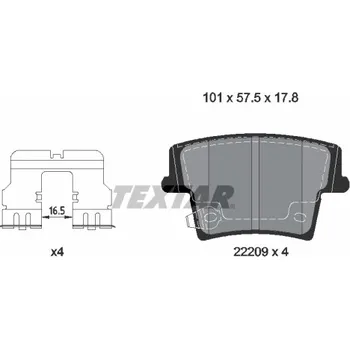 Brzdová destička Sada brzdových destiček, kotoučová brzda TEXTAR 2220901