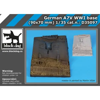 Plastikový model Blackdog 1/35 German A7V WWII base (90x70 mm)