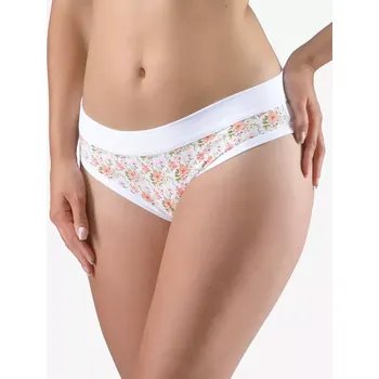 Kalhotky GINA dámské tanga francouzská, francouzské, šité, bokové, s potiskem Disco XVIII 14157P bílá maracuja 42/44