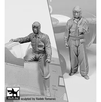 Plastikový model Blackdog 1/32 USAAF Fighter pilot 1940-45 set No.2 (2 fig.)