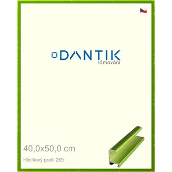 Rám na obraz DANTIK rámeček 40x50 | ALU profil 7269 Zelená Smaragd broušená (Sklo Čiré) (Vyrobeno s láskou u nás v DANTIKU)