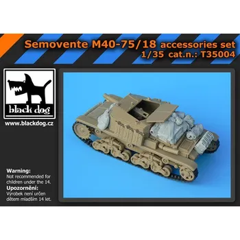 Plastikový model Blackdog 1/35 Semovente M40-75/18 accessories set