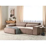 Pravá 2místná modulární rohová pohovka hnědá látková sekční pohovka s černými nohami moderní obývací pokoj Beliani