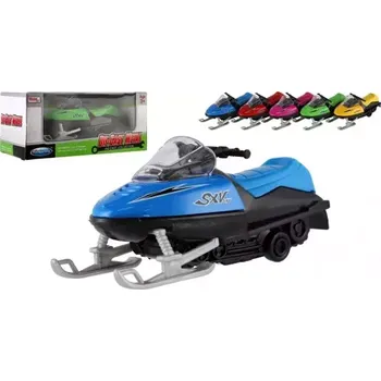 autíčko Teddies Sněžný skútr kov/plast 13cm na zpětné natažení 5 barev v krabicče 17x8,5x7,5cm