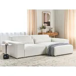 Levá 2místná modulární rohová sedačka bílý buklé sekční gauč s černými nohami moderní obývací pokoj Beliani