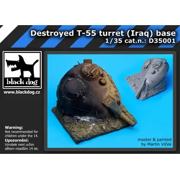 Plastikový model Blackdog 1/35 Destroyed T-55 turret (Iraq) base