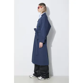 Dámský kabát Trench kabát Kenzo Solid Elongated Kimono Trench, 36, námořnická modř, 59X