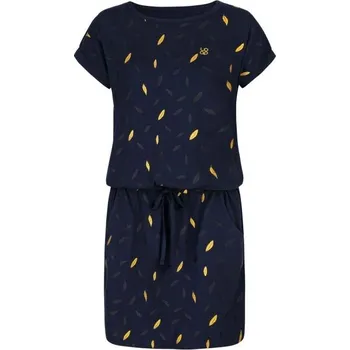 Dámské šaty Dámské šaty LOAP ASTRA XS Tmavě modrá, Žlutá, Tmavě zelená