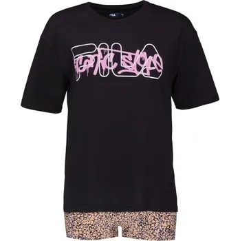 Dámské pyžamo Dámské pyžamo Fila SET T-SHIRT SHORT SLEEVE IN JERSEY AND SHORT LEGGINGS L Černá, Mix