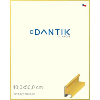 Rám na obraz DANTIK rámeček 40x50 | ALU profil 6030 Dýha barevná žlutá citrus (Plexi Čiré) (Vyrobeno s láskou u nás v DANTIKU)