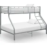 Rám poschoďové postele šedý kov 140 x 200 / 90 x 200 cm Šedá 287904