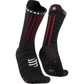 Pánské ponožky Cyklistické ponožky Compressport AERO SOCKS T2 Černá, Červená