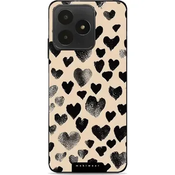 Pouzdro na mobilní telefon Lesklý kryt Mobiwear Glossy - Realme Note 50 - GA51G Černá srdíčka (Prémiové lesklé pouzdro, obal, kryt Mobiwear Glossy na mobil Realme Note 50 - GA51G Černá srdíčka, materiál Plast + TPU silikon - krytí po všech stranách, neošoupatelný potisk, tenké)