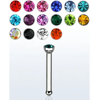 Piercing Piercingate Piercing do nosu PNO00283 - Barva/Motiv: Světle zelená, Průměr tyčky: 1 mm