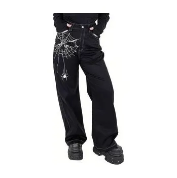 Dámské kalhoty Gotické kalhoty dámské široké s pavučinou