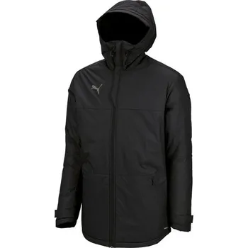 Pánská bunda Puma TEAMFINAL PARKA JACKET 2XL Černá, Stříbrná