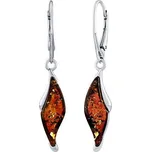 Elegantní stříbrné jantarové náušnice Sunny