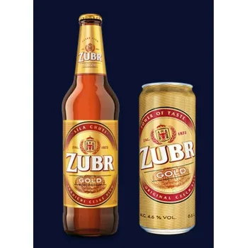 Pivo Zubr Gold - světlé výčepní pivo - pivovar Zubr - 0.5L