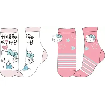Dívčí ponožky Hello Kitty 52342326 2 páry, bílá / růžová
