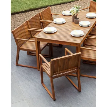 Venkovní židle světle dřevěná akáciové dřevo rustikální design odolný vůči UV paprskům pro verandu a balkon Beliani