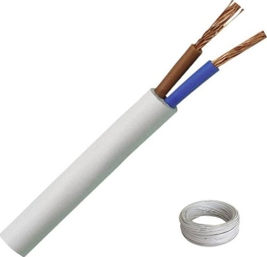 Elektrakabel - zwart - 2x 0 75mm - 100 meter
