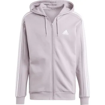 Pánská mikina Pánská mikina adidas ESSENTIALS FLEECE 3-STRIPES FULL-ZIP HOODIE L Růžová, Bílá