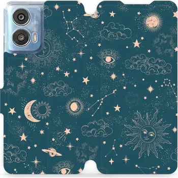 Pouzdro na mobilní telefon Flipové pouzdro Mobiwear - Motorola Moto G24 / Moto G04 - VP14S Magický vesmír (Knížkové flip pouzdro, obal, kryt na mobil Motorola Moto G24 / Moto G04 - VP14S Magický vesmír, materiál Umělá kůže + TPU - ochrana 360°, stojánek, silikonová vanička,)