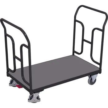 Stavební technika Variofit Plošinový vozík se dvěma trubkovými madly, Variofit, ložná plocha 85 x 50 cm, do 250 kg, modrá/antracit Barva: antracit RAL7016