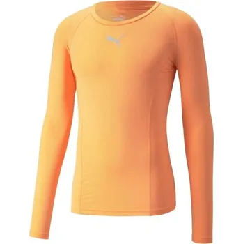 Pánské tričko Pánské funkční triko Puma LIGA BASELAYER LONG SLEEVE TEE M Oranžová, Šedá