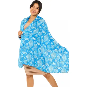 Šátek Himalife Maxi šátek Mušle - modrá s bílou