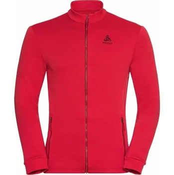 Pánská mikina Pánská mikina Odlo MID LAYER FULL ZIP BERRA XL Červená, Černá