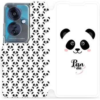 Pouzdro na mobilní telefon Flipové pouzdro Mobiwear - OPPO Reno 11 F 5G - M030P Panda Amálka (Knížkové flip pouzdro, obal, kryt na mobil OPPO Reno 11 F 5G - M030P Panda Amálka, materiál Umělá kůže + TPU - ochrana 360°, stojánek, silikonová vanička, magnetické zavírání)