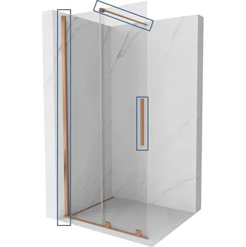 Sprchové dveře MEXEN - VELAR montážní sada pro instalaci na stěnu/dveře kartáčovaná měď 871-00-65