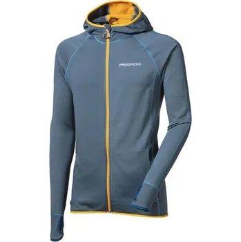 Pánská mikina Pánská celopropínací mikina PROGRESS TOREZ HOODY XL Modrá, Šedá, Oranžová