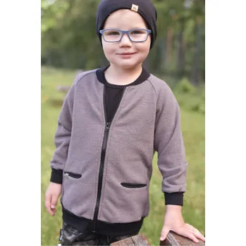 Dívčí mikina taupe mikina na zip