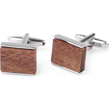 Manžetový knoflíček Dřevěné manžetové knoflíky v dárkové krabičce - hnědá