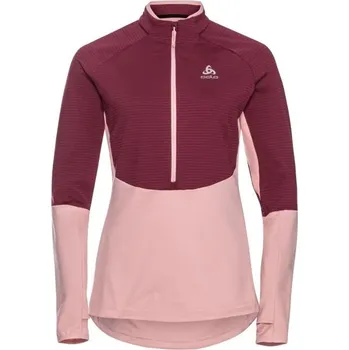 Dámská mikina Dámská mikina Odlo MIDLAYER 1/2 ZIP SESVENNA SL XS Růžová, Vínová