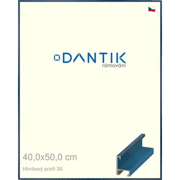 Rám na obraz DANTIK rámeček 40x50 | ALU profil 6030 Dýha barevná modrá královská (Sklo Čiré) (Vyrobeno s láskou u nás v DANTIKU)