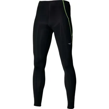 Pánské běžecké legíny Mizuno BG3000 LONG TIGHT S Černá, Světle zelená