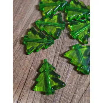 Korálek Plastové korálky stromeček zelený