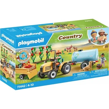 Stavebnice Playmobil Playmobil 71442 Traktor s přívěsem a nádrží na vodu