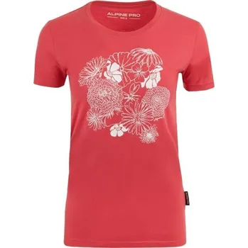 Dámské tričko Dámské triko ALPINE PRO VILA XS Růžová, Bílá