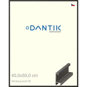 Rám na obraz DANTIK rámeček 40x50 | ALU profil 6035 Dýha černá (Plexi Čiré) (Vyrobeno s láskou u nás v DANTIKU)
