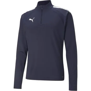Pánská mikina Pánská fotbalová mikina Puma TEAMLIGA 1/4 ZIP TOP 3XL Tmavě modrá, Bílá