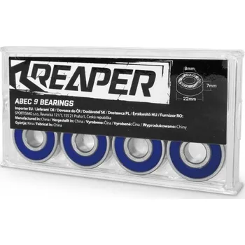 Ložisko k in-line bruslím Náhradní sada ložisek Reaper ABEC9 UNI Modrá, Stříbrná
