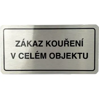 Informační tabulka Nalepovací cedulka ZÁKAZ KOUŘENÍ V CELÉM OBJEKTU 160 x 80 mm