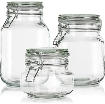 Dóza na potraviny Sada dóz s klipovým uzávěrem EREA 3 ks